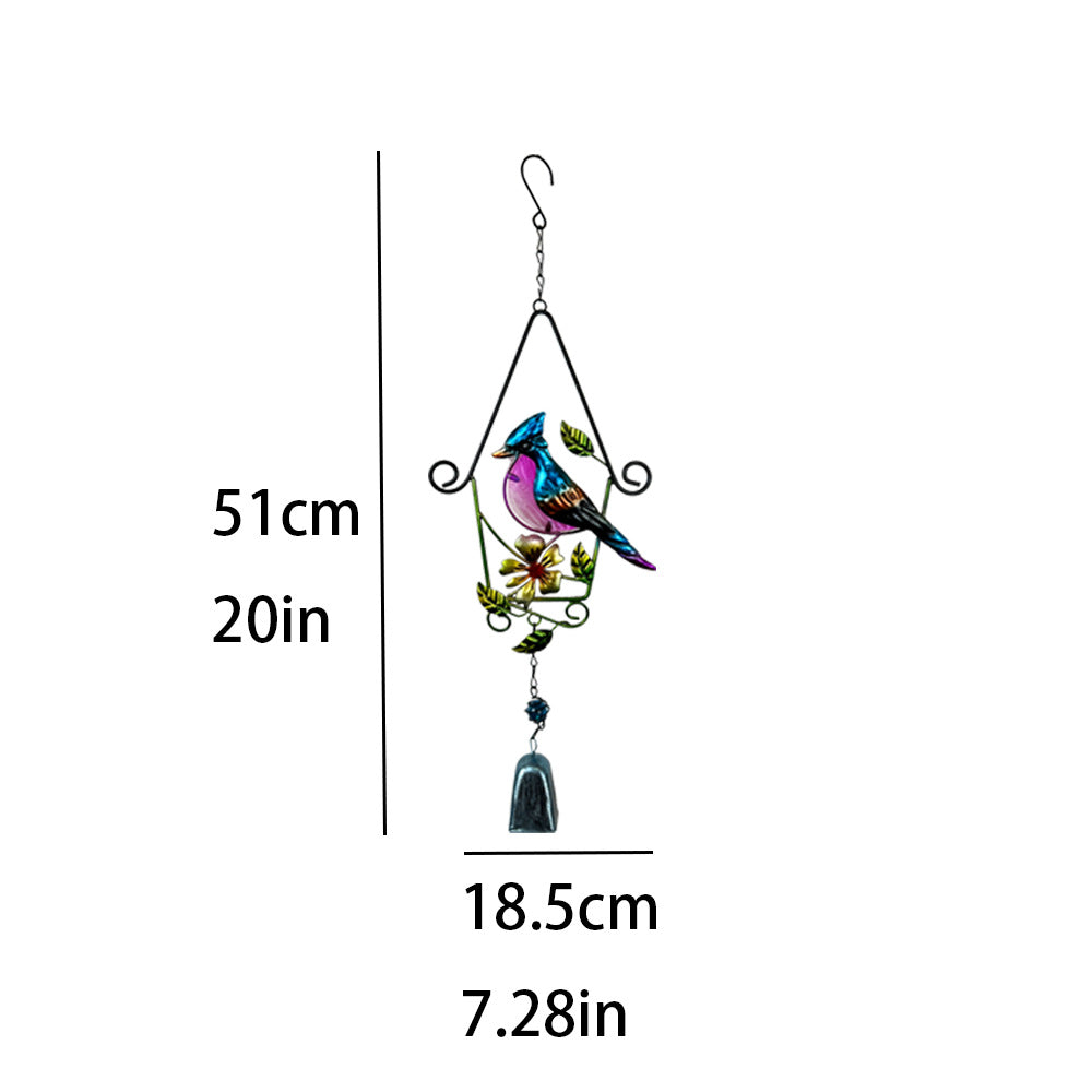 Wholesale  iron bird glass handicraft bird cage wind chime
